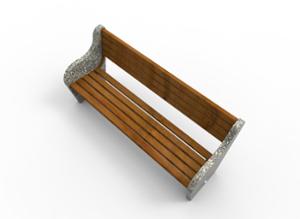 tänavamööbel, graniit, iste, puidust seljatugi, käetugi, puidust iste