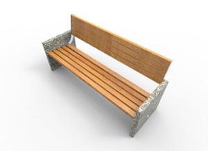 tänavamööbel, graniit, iste, puidust seljatugi, käetugi, puidust iste
