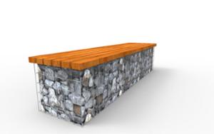 tänavamööbel, pink, gabion, kłoda, müüripealne, puidust iste
