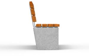 tänavamööbel, iste, betoon, sile betoon, müüripealne, puidust seljatugi, puidust iste