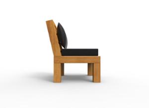 tänavamööbel, tool, ühele inimesele, iste, polstriga seljatugi, puidust seljatugi, polstriga iste, puidust iste