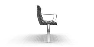 tänavamööbel, iste, logo, terasest seljatugi, käetugi, terasest iste