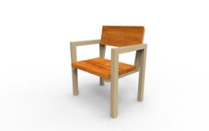 tänavamööbel, tool, ühele inimesele, iste, puidust seljatugi, käetugi, puidust iste