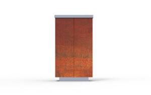 tänavamööbel, prügikast, corten, nelinurkne