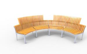 tänavamööbel, iste, moodulkonstruktsioon, puidust seljatugi, käetugi, kaarjas, scandinavian line, puidust iste, väike laud