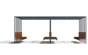 tänavamööbel, muu, iste, kahepoolne, puidust seljatugi, pergola, puidust iste