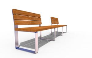 tänavamööbel, kahepoolne, pink, iste, moodulkonstruktsioon, puidust seljatugi, puidust iste