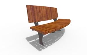 tänavamööbel, iste, logo, puidust seljatugi, kaarjas, puidust iste