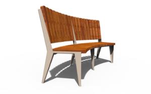 tänavamööbel, horisontaalsed plangud, iste, puidust seljatugi, kaarjas, puidust iste