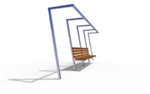 mała architektura, ławka, oparcie z drewna, pergola, siedzisko z drewna, trejaż
