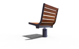 mała architektura, fotel / krzesło, jednoosobowe, ławka, obrotowe, oparcie z drewna, siedzisko z drewna