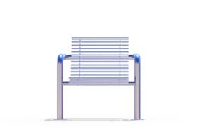 mała architektura, fotel / krzesło, jednoosobowe, ławka, oparcie ze stali, podłokietnik, siedzisko ze stali