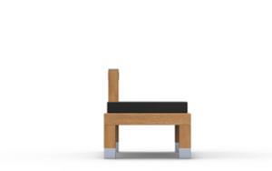 mała architektura, ława, dwustronna, gniazdo 230v i/lub usb, siedzisko tapicerowane, siedzisko z drewna