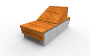 mała architektura, beton, beton architektoniczy, ława, ławka, leżanka, na murku, siedzisko z drewna, strefa relaksu