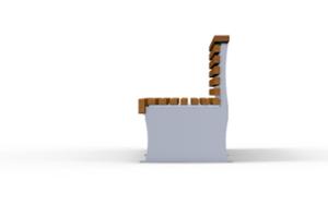 mała architektura, ławka, logo, oparcie z drewna, siedzisko z drewna