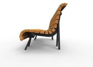 mała architektura, ławka, oparcie z drewna, siedzisko z drewna, stylizowane