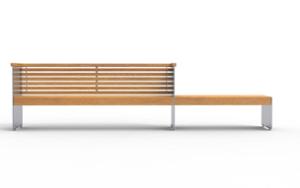 mała architektura, ława, ławka, logo, oparcie z drewna, podłokietnik, siedzisko z drewna