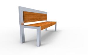 mała architektura, ławka, oparcie z drewna, siedzisko z drewna