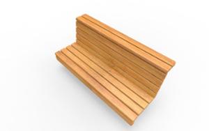 mała architektura, ławka, oparcie z drewna, podłokietnik, siedzisko z drewna