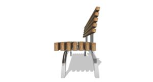 mała architektura, ławka, logo, oparcie z drewna, siedzisko z drewna