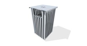 mała architektura, kosz, logo, popielniczka bezpieczna, wrzut z boku