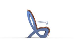 mała architektura, ławka, logo, oparcie z drewna, podłokietnik, siedzisko z drewna, wysokie oparcie