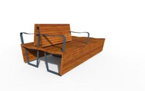 mała architektura, dwustronna, ławka, logo, oparcie z drewna, siedzisko z drewna