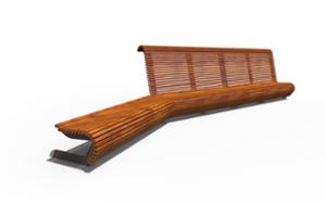 mała architektura, ławka, modułowe, oparcie z drewna, siedzisko z drewna, wysokie oparcie