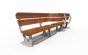 mała architektura, ławka, logo, oparcie z drewna, siedzisko z drewna, wysokie oparcie