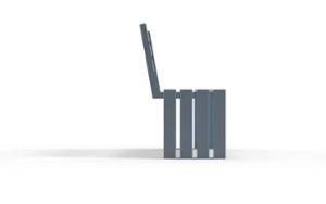 mała architektura, ławka, logo, oparcie ze stali, siedzisko ze stali
