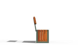 mała architektura, ławka, oparcie z drewna, siedzisko z drewna