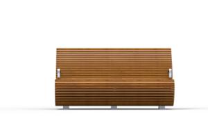 mała architektura, ławka, oparcie z drewna, podłokietnik, siedzisko z drewna, wysokie oparcie