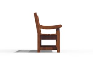 mała architektura, ławka, logo, oparcie z drewna, podłokietnik, siedzisko z drewna, stylizowane