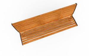 mała architektura, ławka, logo, oparcie z drewna, siedzisko z drewna