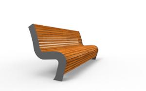 mała architektura, ławka, logo, oparcie z drewna, siedzisko z drewna