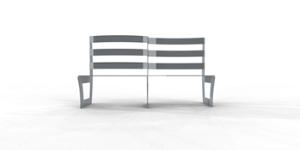 mała architektura, ławka, cena za metr bieżacy, długość mierzona po dłuższym boku, logo, oparcie ze stali, po łuku / okrągła, siedzisko ze stali