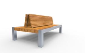 mała architektura, dwustronna, ławka, oparcie z drewna, siedzisko z drewna