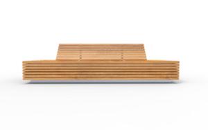 mała architektura, dwustronna, ławka, oparcie z drewna, siedzisko z drewna