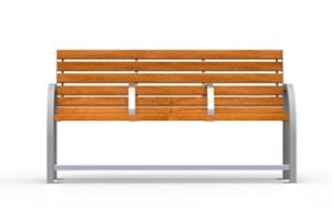 mała architektura, dla seniorów, ławka, oparcie z drewna, podłokietnik, siedzisko z drewna