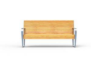mała architektura, ławka, oparcie z drewna, podłokietnik, scandinavian line, siedzisko z drewna, stylizowane