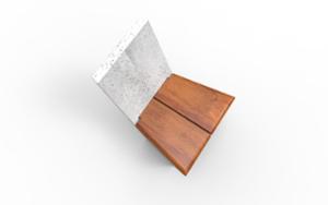 mała architektura, beton, beton architektoniczy, fotel / krzesło, jednoosobowe, ławka, siedzisko z drewna