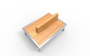 mała architektura, dwustronna, ławka, modułowe, oparcie z drewna, prostokątna, siedzisko z drewna