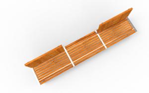 mała architektura, ława, ławka, dwustronna, modułowe, oparcie z drewna, siedzisko z drewna