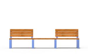 mała architektura, dwustronna, ławka, modułowe, oparcie z drewna, siedzisko z drewna