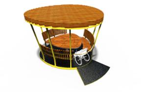 mała architektura, inne, komplet piknikowy, ławka, pergola, po łuku / okrągła, stół