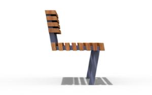 mała architektura, ławka, na nodze, oparcie z drewna, siedzisko z drewna