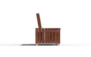 mała architektura, ławka, oparcie z drewna, siedzisko z drewna, skrzynia
