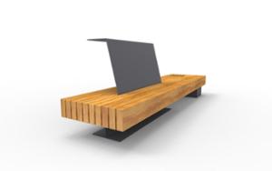 mała architektura, ława, ławka, deskowanie pionowe, wysokie oparcie