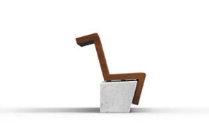 mała architektura, ławka, beton, beton architektoniczy, modułowe, oparcie z drewna, siedzisko z drewna
