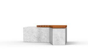 mała architektura, beton, beton architektoniczy, ława, siedzisko z drewna